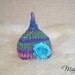 OOAK, Newborn Baby Girl Shabby Chic Pixie Hat, Gnome Hat, Flower Hat, Handspun Baby Hat, Newborn Photo Prop