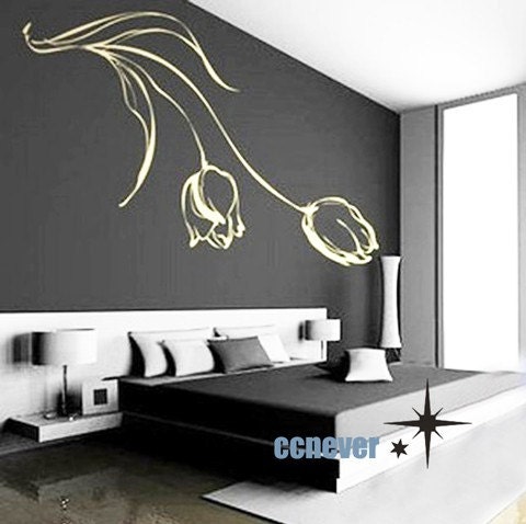 Custom listing for Gabby Cauchi tulip flowers----Removable wall decals stickers home decor