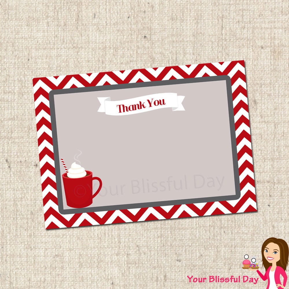 PRINTABLE Hot Chocolate Party Thank You Cards Il_570xn