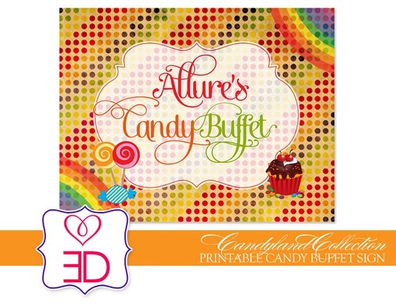 Candyland Collection - Printable 8.5X11 Candy Buffet Sign Il_570xn