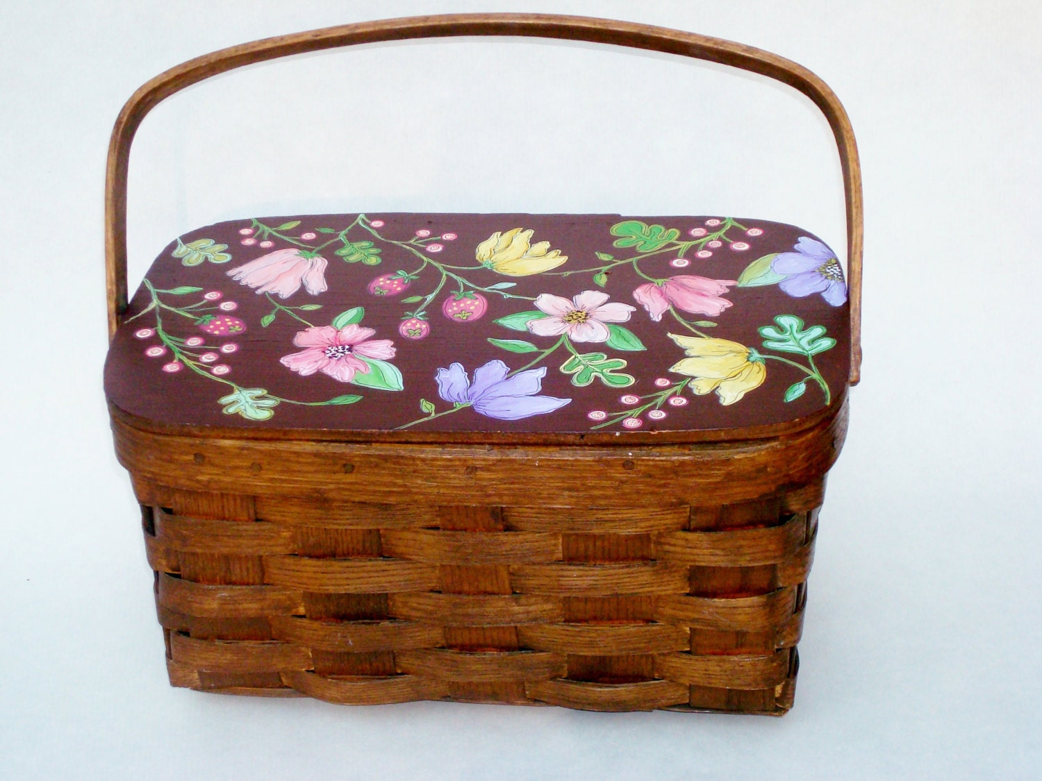 Hand Painted Antique Basket Gift For Mom