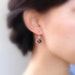 Sophie. Lavender Faceted Glass Lace Heart Briolette Earrings Gold