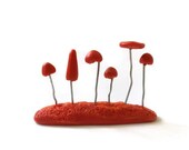 Red Miniature Mushrooms Toadstools Miniature Fairy Garden Decor Token Keepsake - LiLaO