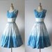 vintage 1950s dress / 50s dress / Blue Skies
