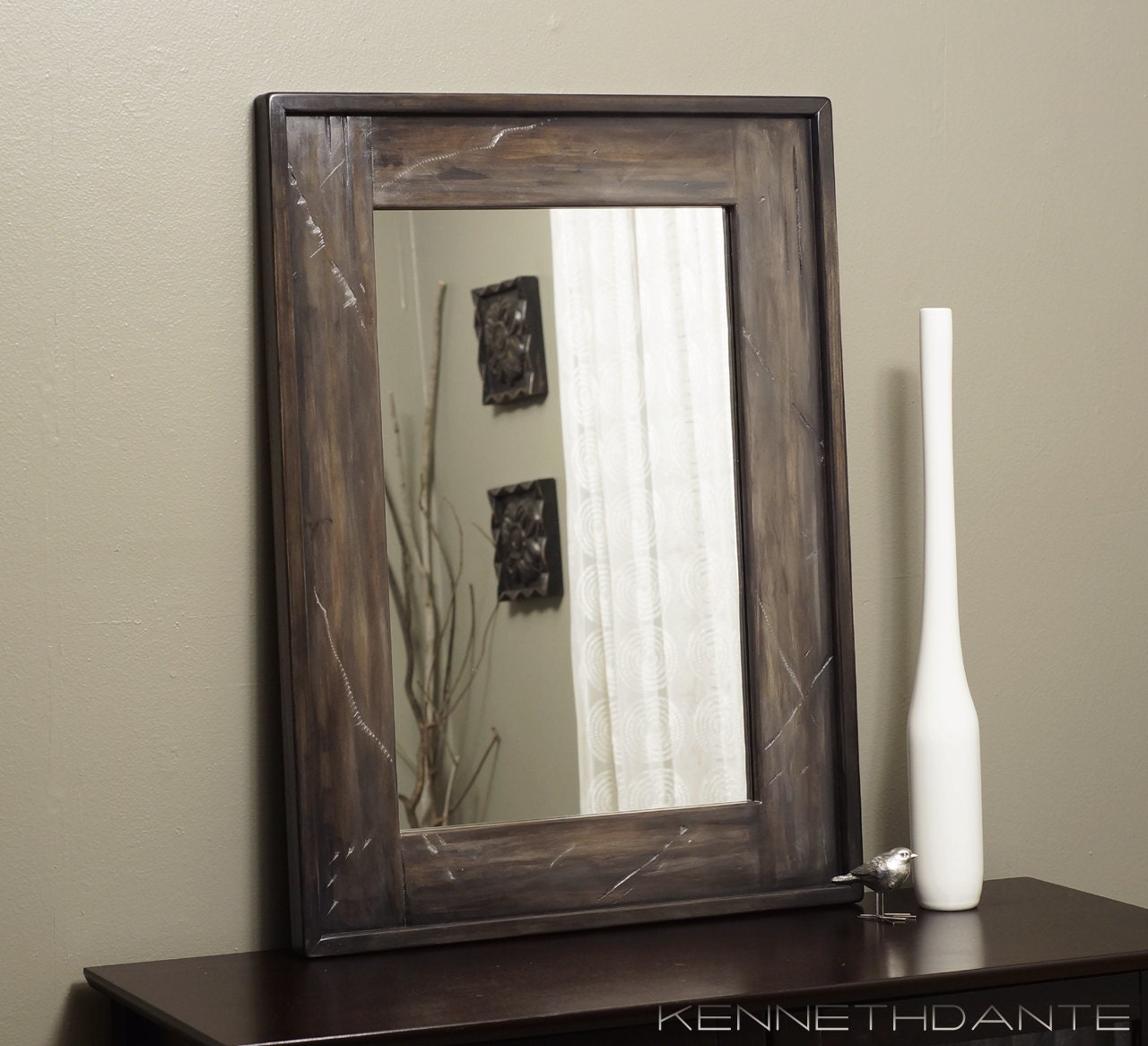 Modern Rustic Wood Mirror Distressed Barn Wood by