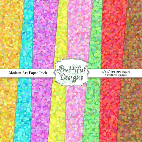 50% OFF SALE Modern Art Pattern Digital Paper pack for Digital Scrapbooking, Photography, Card Making, Commercial Use (605) Il_570xn