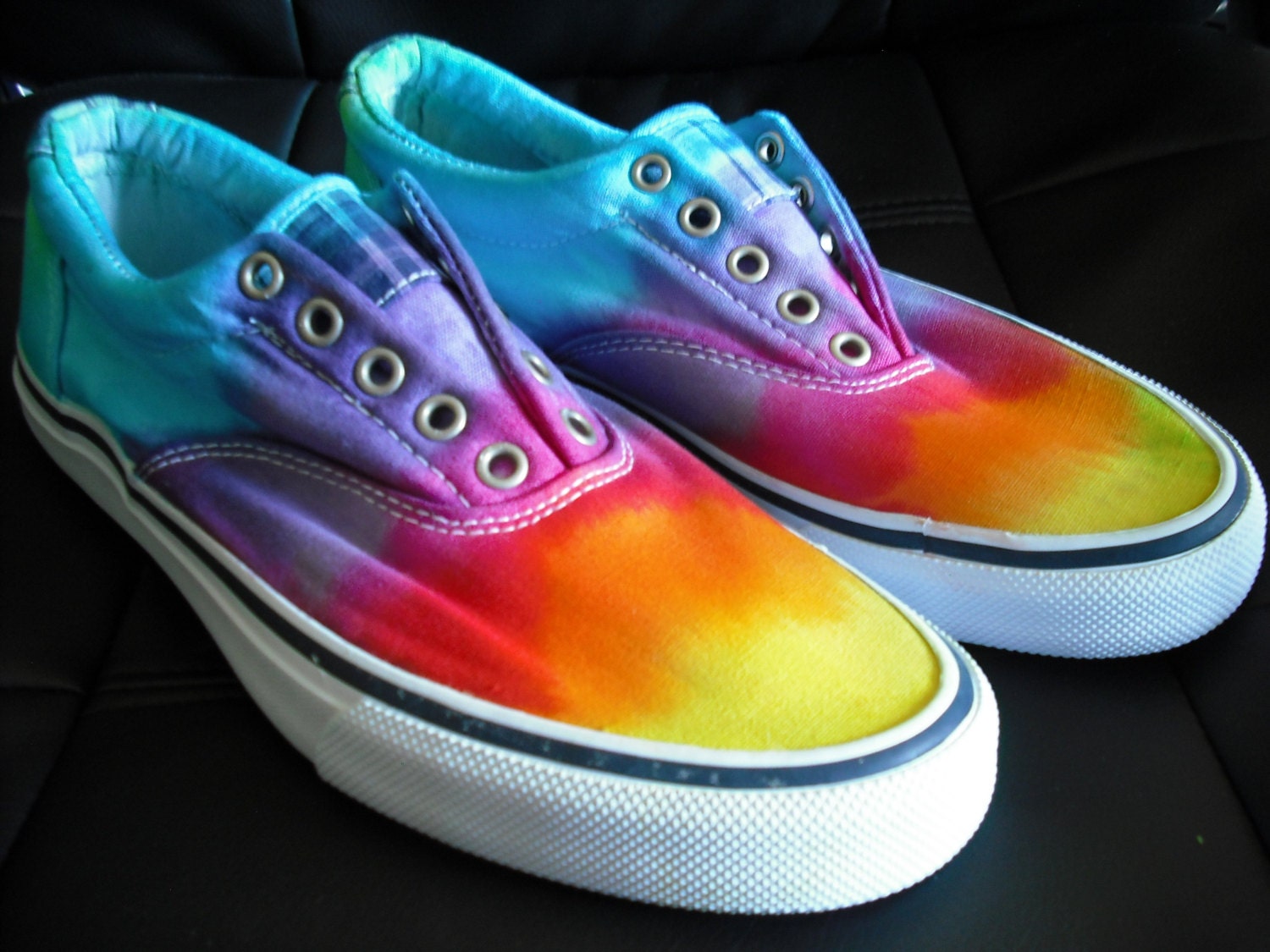 Tie dye slip on shoes by DoYouDreamOutLoud on Etsy