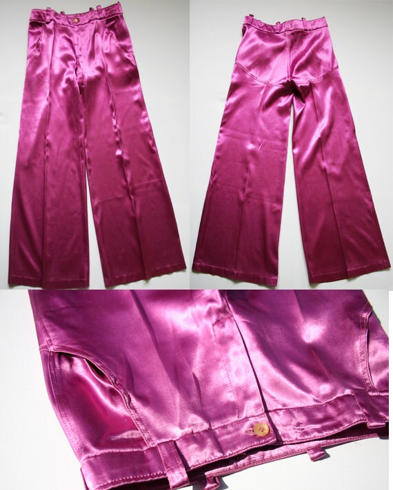 pink satin trousers