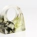 Pacific Northwest lichen and moss geometric rectangular eco resin ring size 5.5