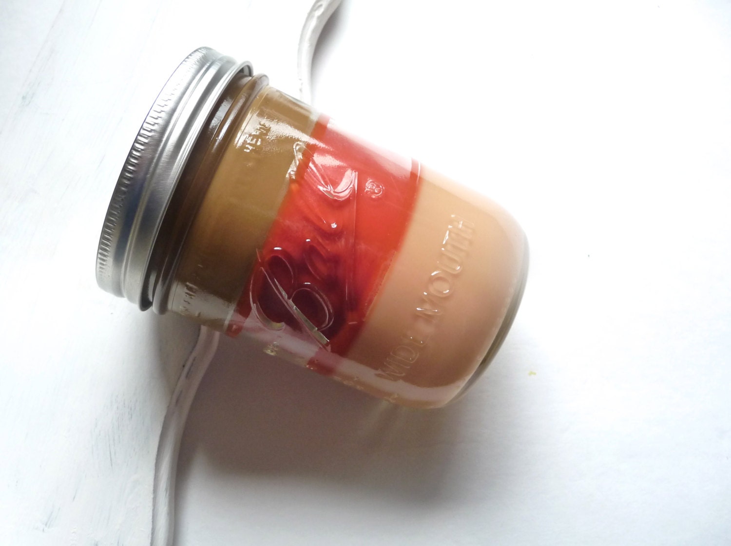 Apple Jack Soy Candle in 16 oz Mason Jar, Primitive Harvest Colors - Mylana
