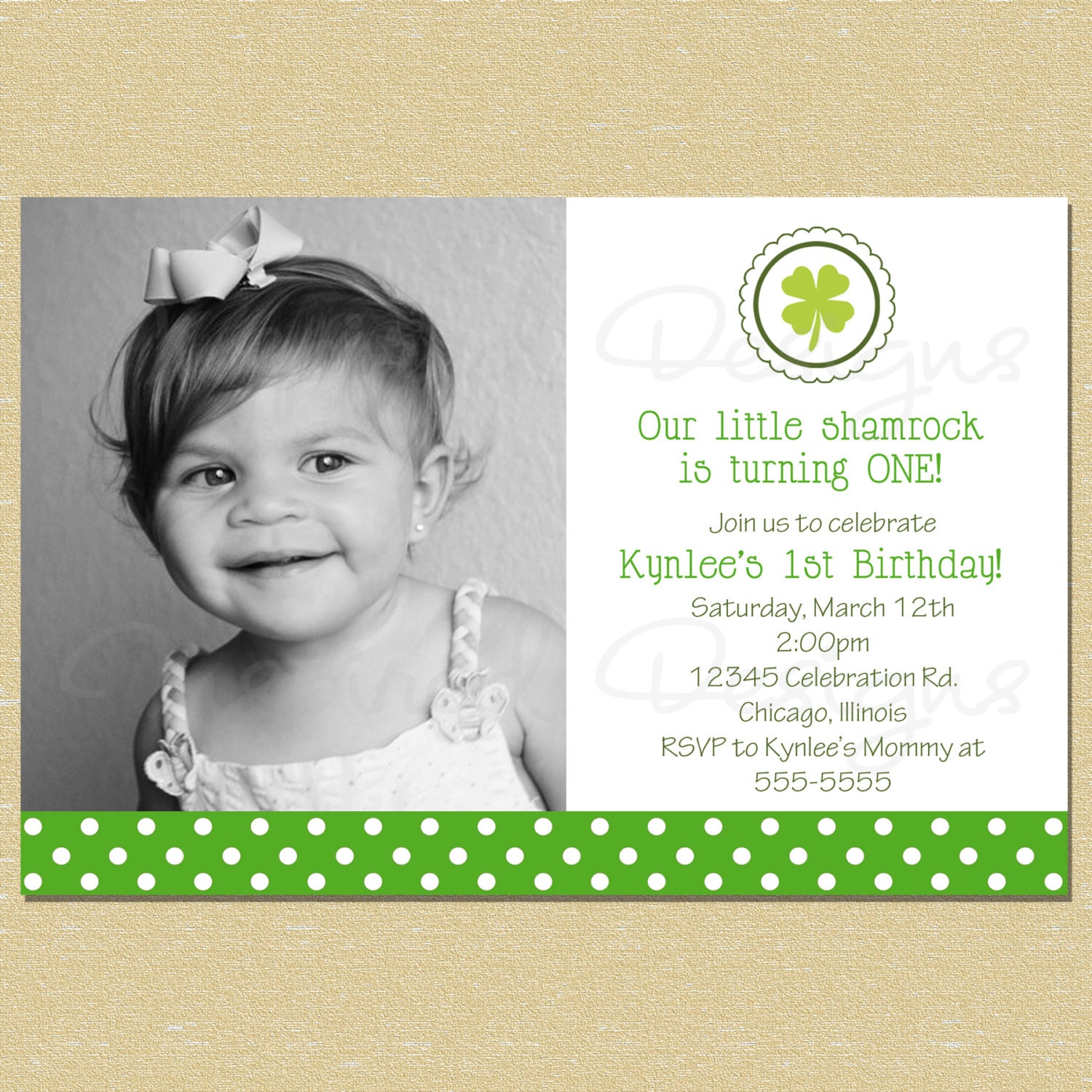 Our Little Shamrock Birthday Invitation Il_570xn