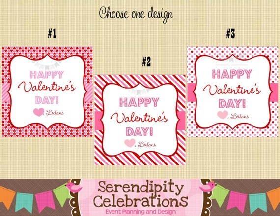 Pink and Red Valentine's Day Tags, Kids Valentine's Day Tags Il_570xn