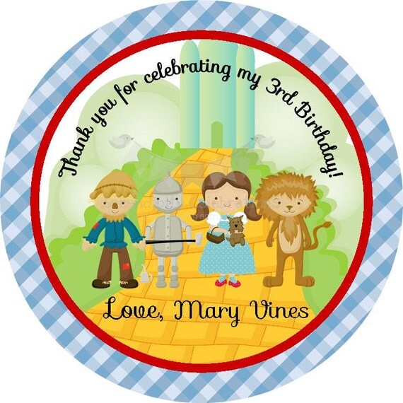 Wizard of Oz Inspired Tags, Favor Tags Thank You Tags Gift Tags, Dorthy Favor Tags, Personalized Favor Tags Il_570xn