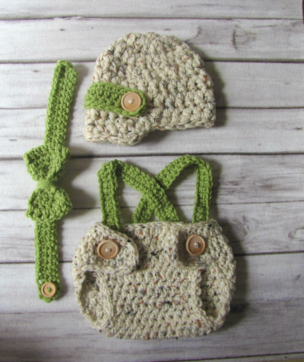 Items similar to Crochet baby hat-Newsboy hat with diaper ...