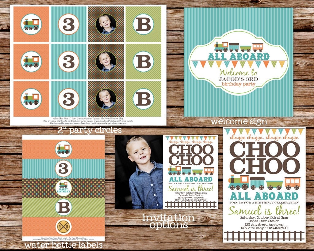 Printable Choo Choo Train Birthday Party Package Il_570xn