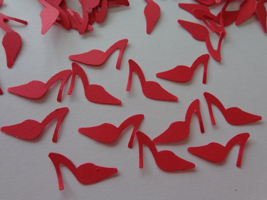 100 Red High Heel Shoes Die Cuts Paper Punches Embellishments Confetti