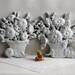 Kitschy Wall Decor - Upcycled Burwood Wall Plaques - Flower Wall Decor - White Home Decor