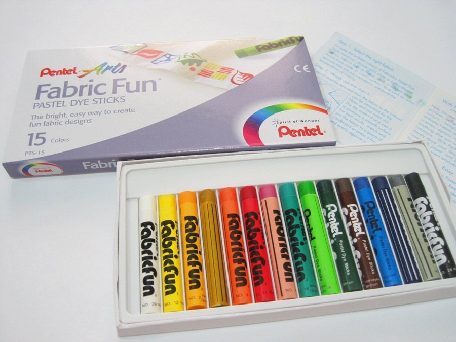 Pentel Arts Fabric Fun 15 colors Pastel Dye Sticks by ichimylove