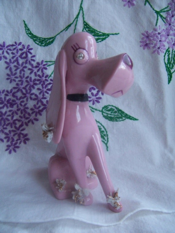 Norcrest Pink Poodle Fine China Figurine with by mimishomefashions