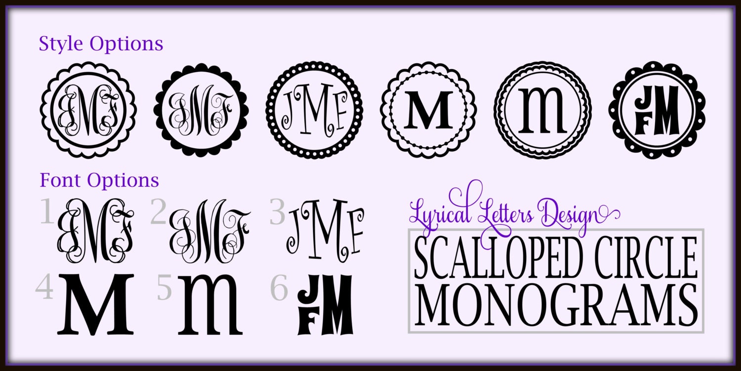 printable circle monogram font
