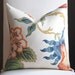 Ready to Ship-Beautiful FLORAL Decorative Pillow Cover- Hot House Flowers-18x18-LINEN-Throw Pillow-Accent Pillow-Blue-Green-Red-Orange-Gold