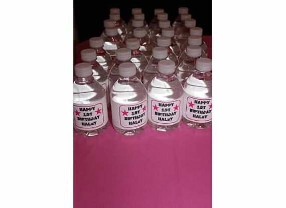 CUSTOM Water Bottle Labels - Rock Star Baby Party Collection - BellaGrey Designs Il_570xn
