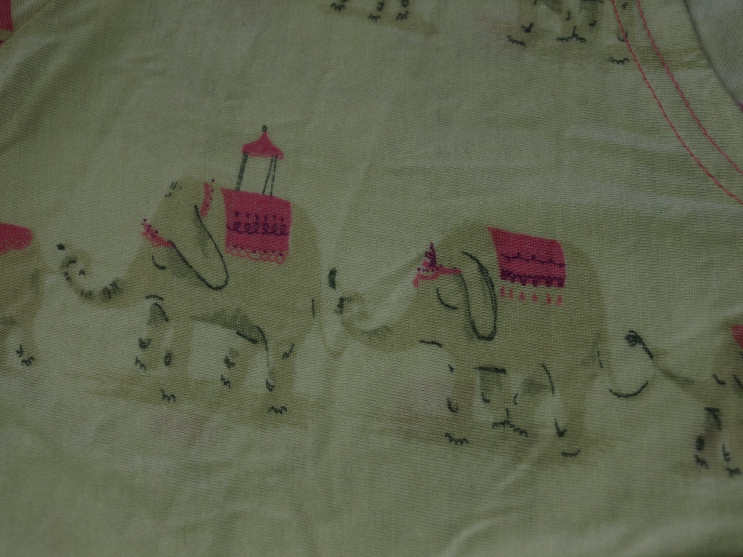 Heather Ross Munki Munki Elephants Fabric Rare OOP