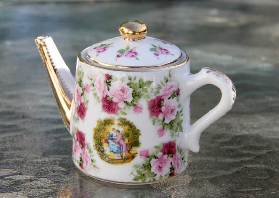SALE Adeline Fine Porcelain Miniature Teapot by SandrasCornerStore