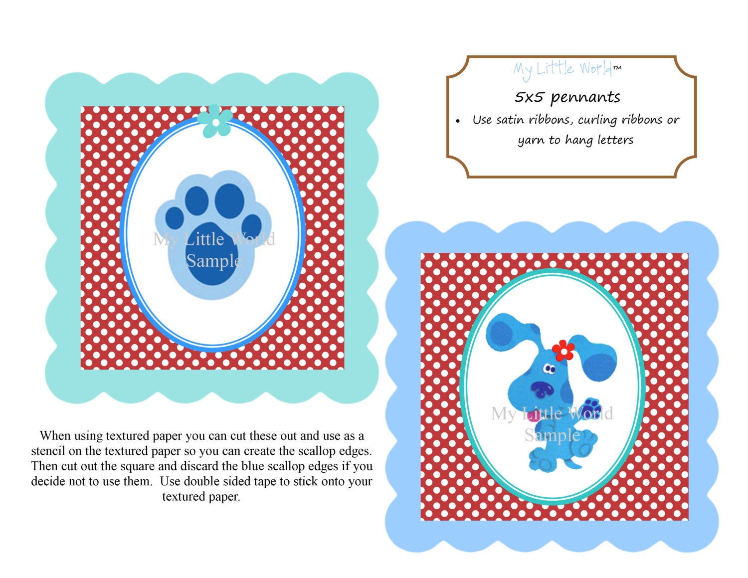 Blues Clue Banner, blues clue happy birthday banner, printable file Il_570xn