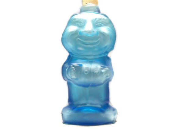 Collectible Blue Tiara Man Glass Water Bottle Vase