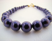 Bracelet, Graduated in Purple Glass Pearls - BytheGulfCreations