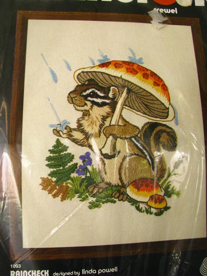 Dimensions Crewel Embroidery Kit Cute Chipmunk with by RedPoodle