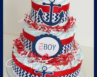 Popular items for nautical diaper cake on Etsy