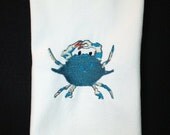 Crab Embroidered Hand Towel - SeeSalSew