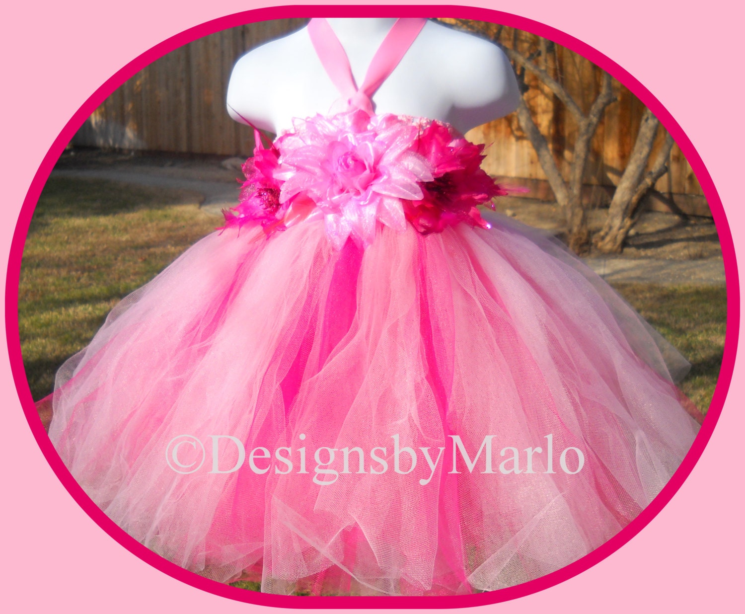 Hot pink tutu dress hot pink baby pink 2T 3T Tulle dress pageant dress flower girl dress tutu dress princess costume fairy costume