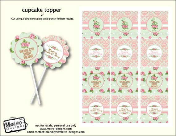 Shabby Chic Mother's Day Tags - Digital File Il_570xn
