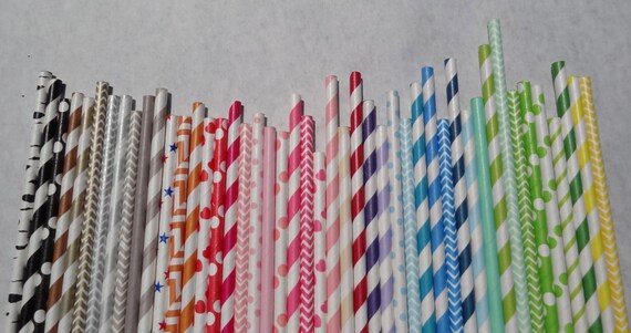 Paper Straws 400 Pick Your Color/s - Quantity Discount Il_570xn