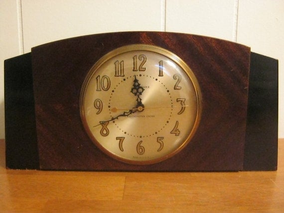 Art Deco Sessions Mantle Clock Westminster Chime by yesteryeaRedux