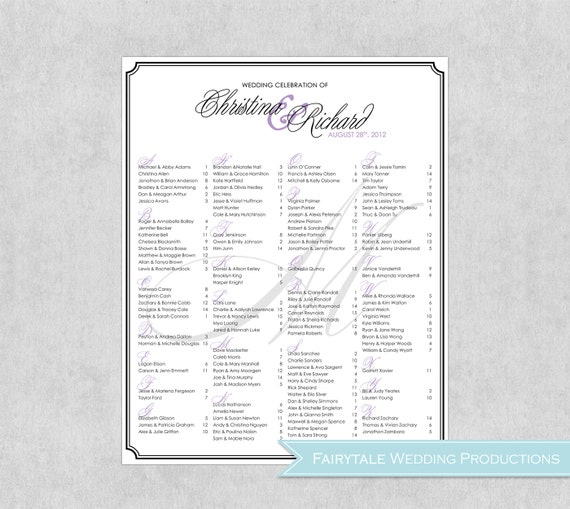 Personalized Wedding Reception Guest by FairytaleWeddingPro