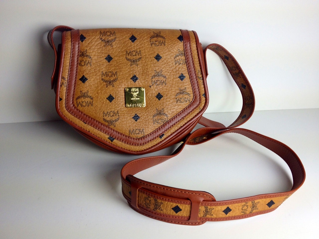 vintage MCM crossbody purse bag w/ adjustable by HudsonandKing