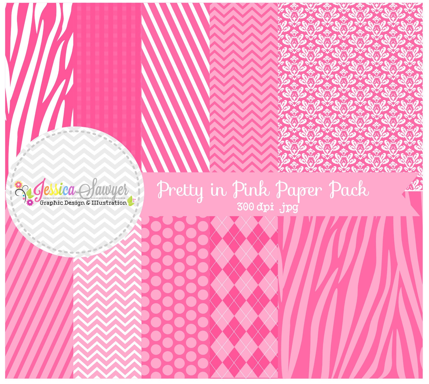CLEARANCE - baby girl shower paper - 8.5 x 11- printable pink paper - commercial use - card making - scrapbook INSTANT DOWNLOAD, Il_570xn