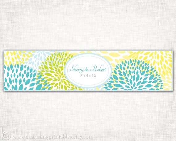 Floral Water Bottle Labels - PRINTABLE DIY Digital File Sign - Wedding, Birthday, Shower, Party - Floral Collection Il_570xn