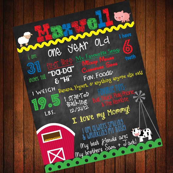 Custom Birthday Poster: Farm Theme Il_570xn