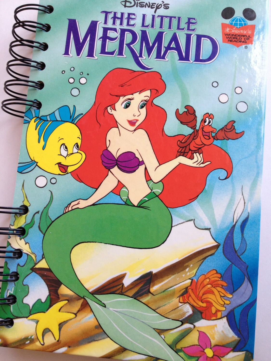 The Little Mermaid Recycled Journal Notebook Disney's Wonderful World of Reading