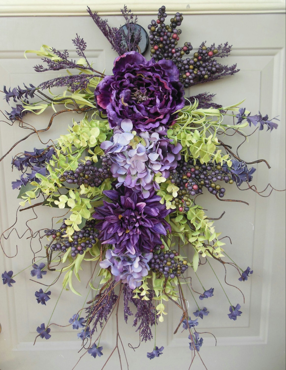 Spring / Summer Grapevine swag wreath Wild Lavender by bndd
