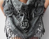 Gray Scarf shawl cowl scarf Gorgeous Scarf headbnad