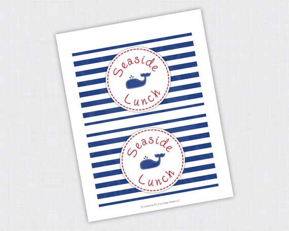 INSTANT DOWNLOAD Nautical Collection: Printable Gable/Lunch Box Labels Il_570xn