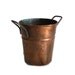 Earthy vintage copper BUCKET hand wrought PAIL pot. Rustic country, farmhouse, cottage, barn decor. Patina. Stationery & Paint brush holder