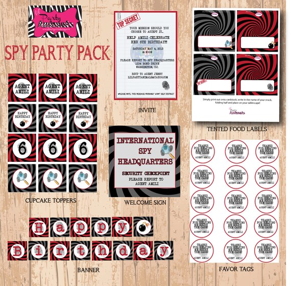 DIY Printable Spy Party Package Il_570xn