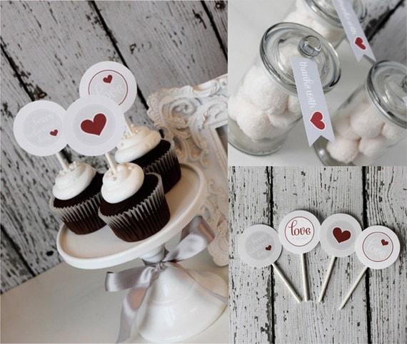 SWEET LOVE Valentine Printable Party Collection Full Set : Printable Party Designs by The Tiny Tiara Il_570xn